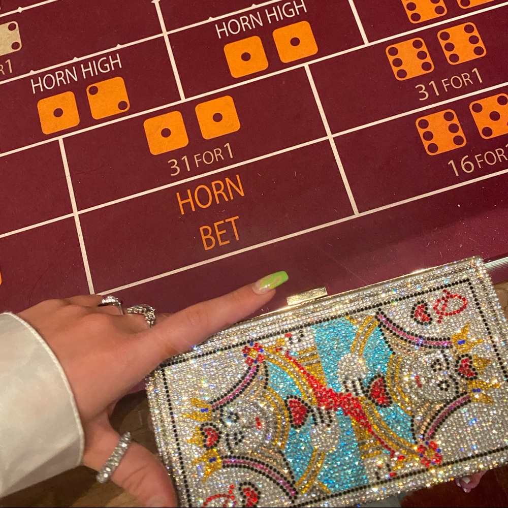 sequin cross body purse